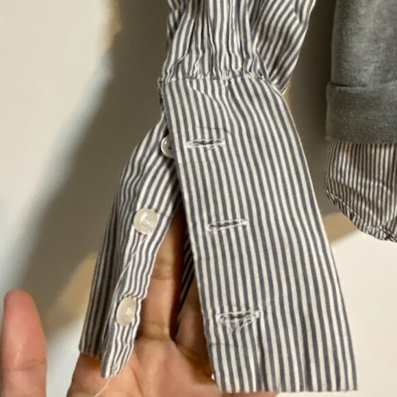 Mello Day Grey Striped Contrast Women's Sweatshirt Size M - Picture 4 of 8